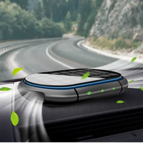 Solar Air Purifier Car Auto Negative Ion Generator USB Rechargeable Oxygen Bar Deodorization Formaldehyde Removal Air Purifier