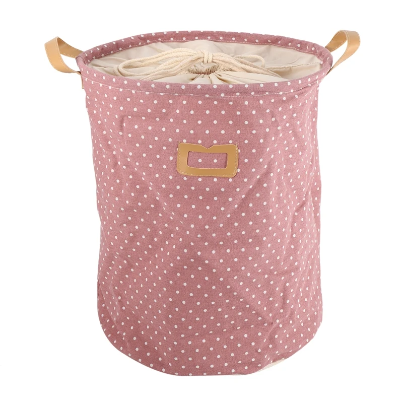 

Waterproof Laundry Basket Gift Bag Clothes Storage Basket Home Clothes Bucket Children'S Toys Storage Laundry Basket Pink