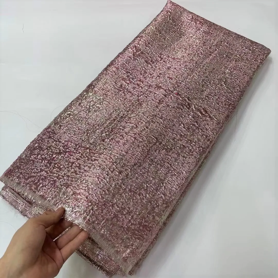 Latest African Jacquard Brocade Lace Fabric 2023 French Nigerian Organza Lace Fabric For Party Dress Diy Sewing Material PJK2340