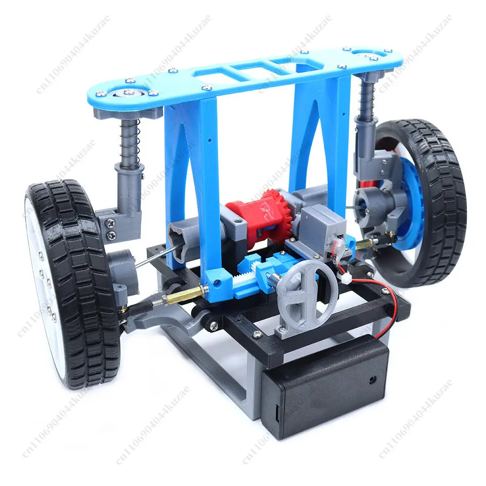 3D Printed McPherson Independent Suspension Model, Steering & Shock Absorption Principle Simulation