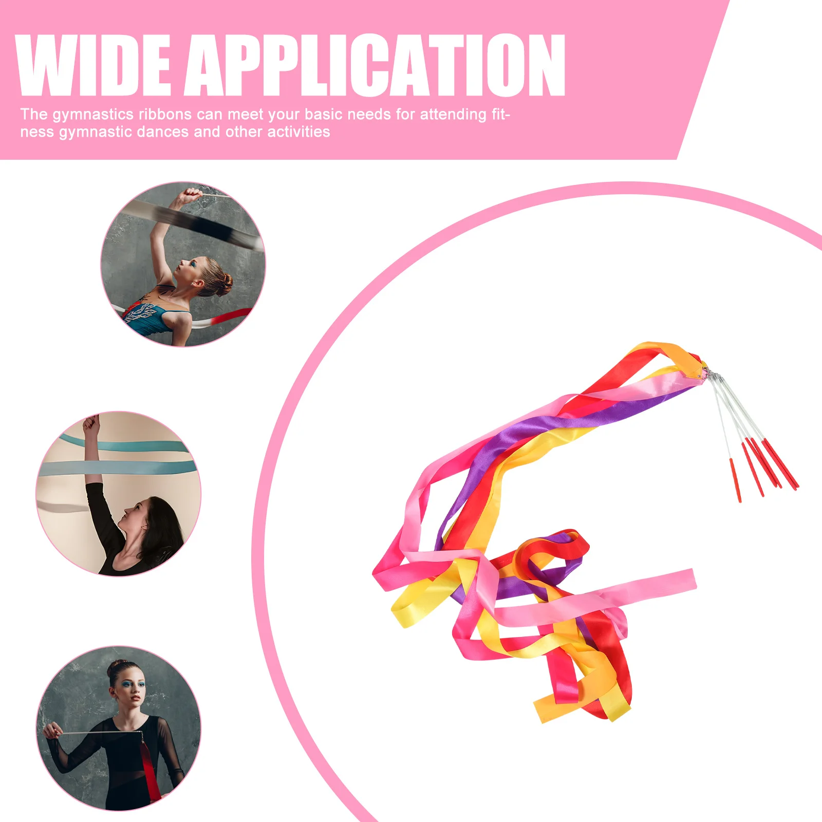 

6pcs Dance Ribbons For Kids Gymnastics Equipment Rhythmic Ribbon Dancing Wands Toddler Play Scarves Twirling Sticks