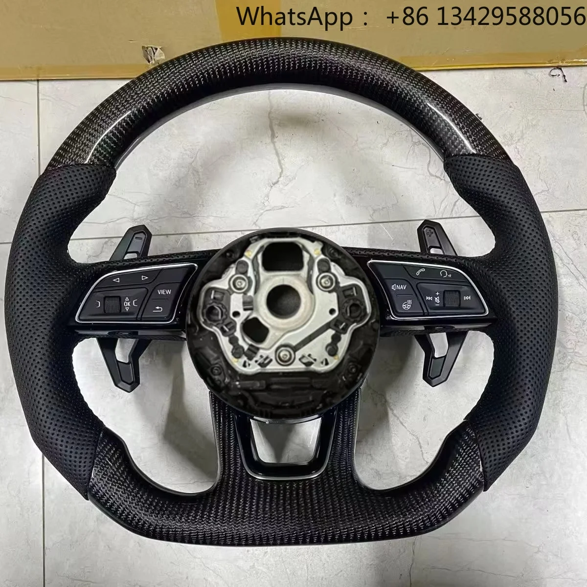 Carbon Fiber Steering Wheel for Audi B9  A1 A3 A4 A5 RS3 RS4 RS7 A8 Q5 S3 S4 S5 A6 Q7 TT R8 S6 B8 RS5 Shift Paddle LED Alcantala