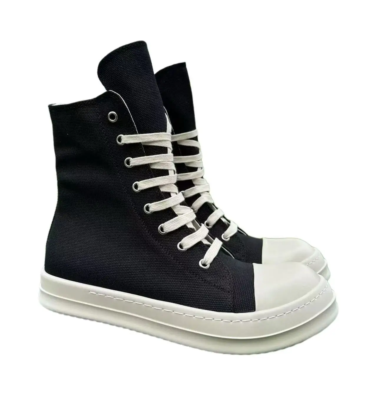 

Quality designer High Top Board Shoes Thick Sole Brand Heightened Black Shoes Versatile Canvas Shoes Women's Boots