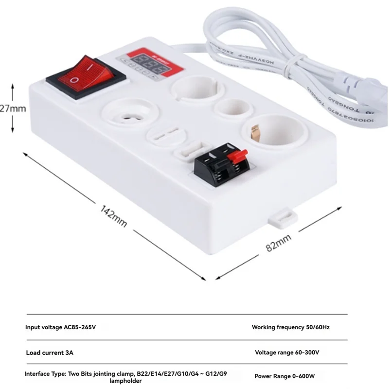 A37T-E27 B22 E14 Lamp Bulb Tester LED Light Voltage Power Quick Test Box Fast Testing With Power Display
