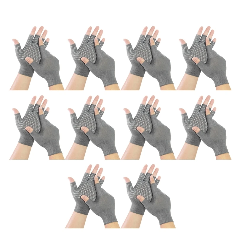

Pack of 10 Protective Flexible Fingerless Work Gloves with Ventilated Design Ensuring Antislip Performances and Cool Wear
