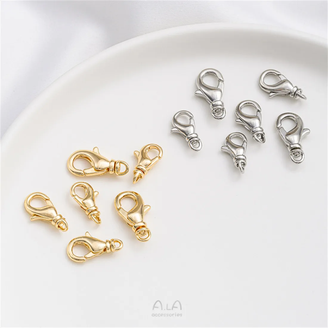 Universal Swivel Buckle 14K Gold Color Turning Lobster Clasp Handmade DIY Bracelet Necklace Jewelry Finishing Spring Buckle
