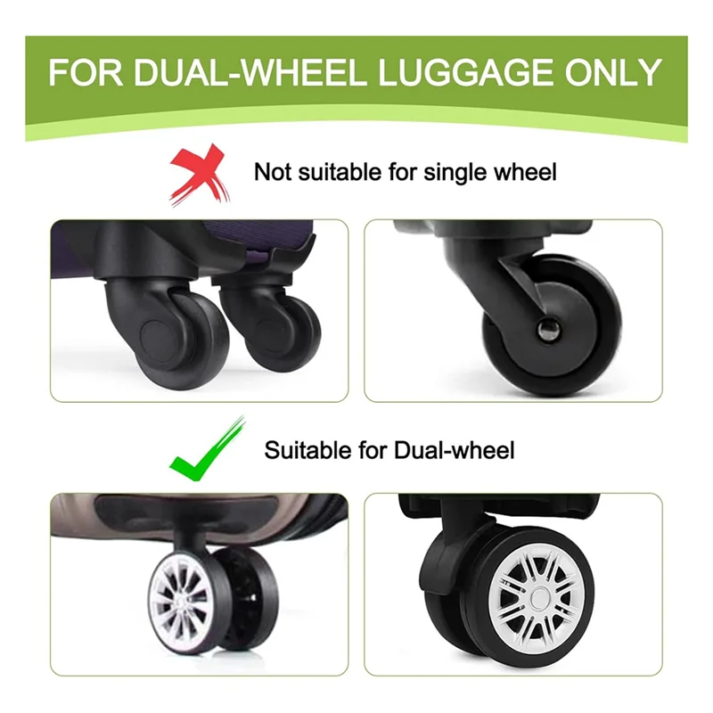 

ABFX-8 шт. чехлы на колеса для багажа, силиконовые защитные колеса для чемодана, противошумный защитный чехол на колеса для большинства 8 вращающихся колес