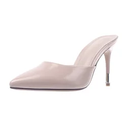 High Heels Women's 2026 New Fashion Outer Wear Baotou Drag All-match Stiletto Pointed Sandals and Slippers Half Drag Women