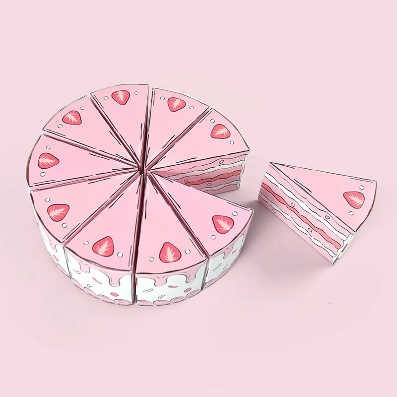 10/20Pcs Dreieckige Kuchen Geformt Papier Geschenk Box Cookie Süßigkeiten Baby Dusche Gefälligkeiten Behandeln Kinder Geburtstag Party Dessert verpackung Boxen – Detail 13