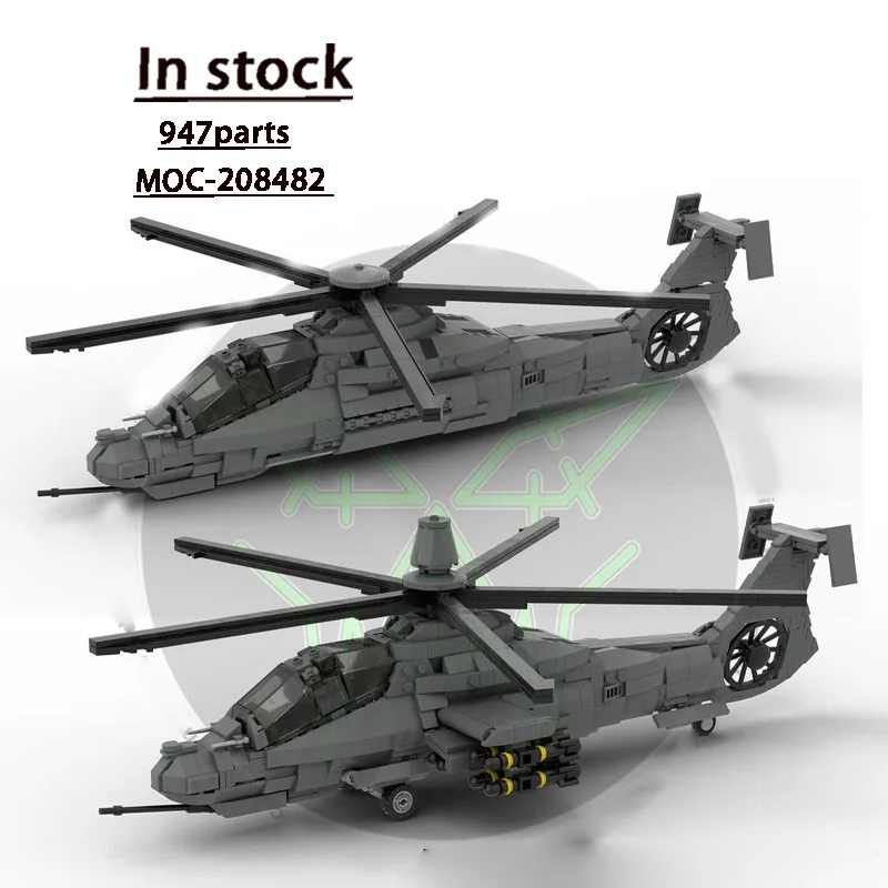 

MOC-208482 New City Air Helicopter Building Blocks Model, 947 Parts, Creative Birthday Building Toy Gift for Boys and Children