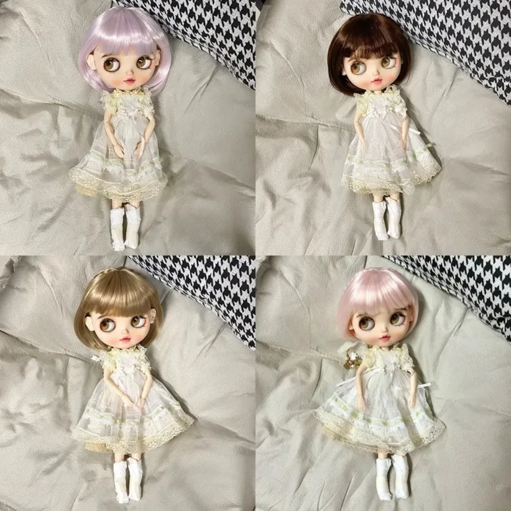 Cartoon Doll Dress Up Bangs Bobo Head Headgear BJD Doll Decoration Braided Hair Short Style Wig Fashion Doll DIY Accessories