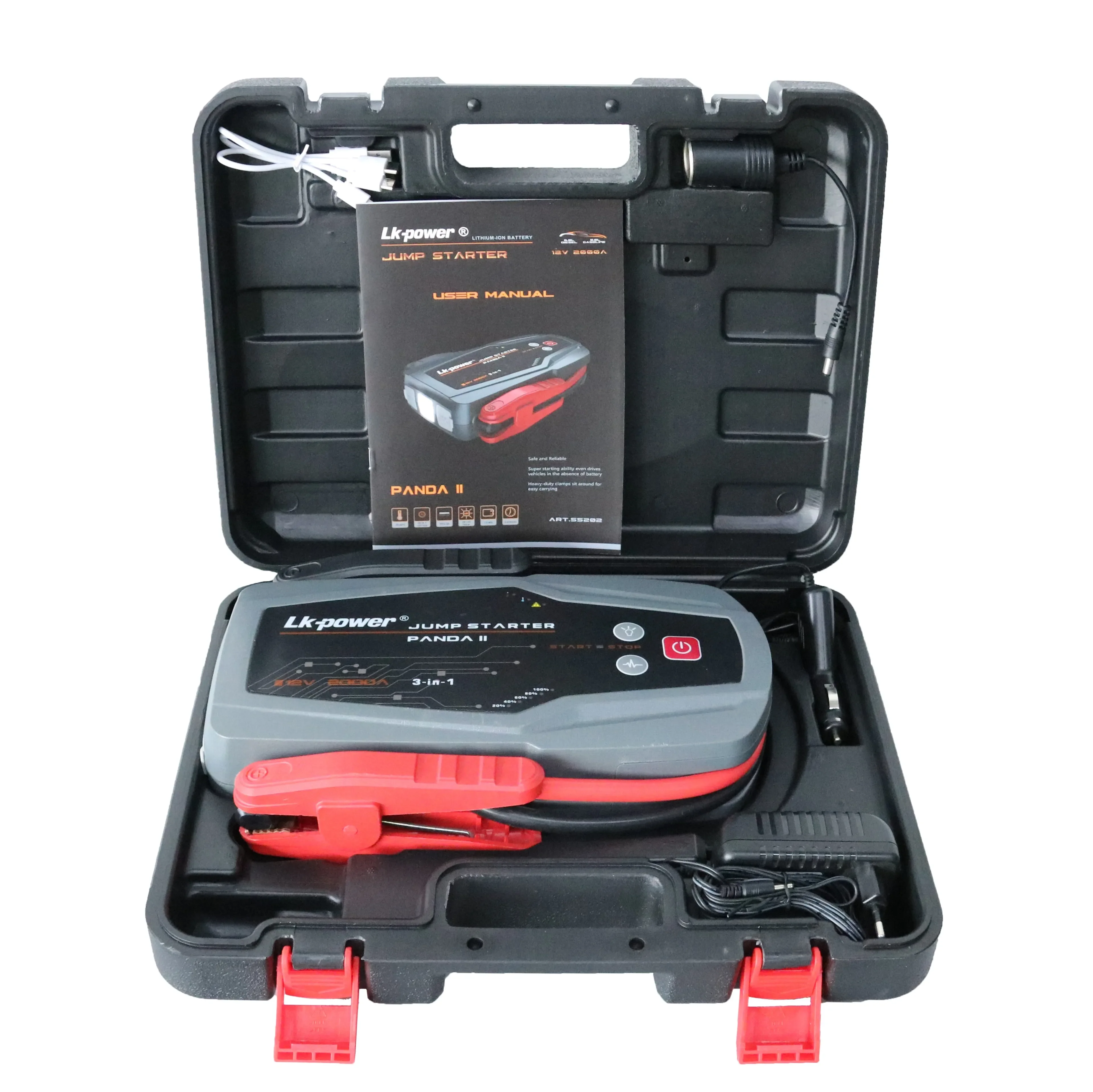 12v Car Jump Starter 30000mah Power Bank Vehicle Booster Starting Device Emergency Tool 2000a Jump Start Gasoline Diesel Engine