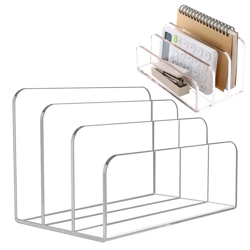 

Acrylic File Organizer 3 Slots Clear Office Desk Letter Organizer Office Desk Organizer For Books Binders Emails Clear File