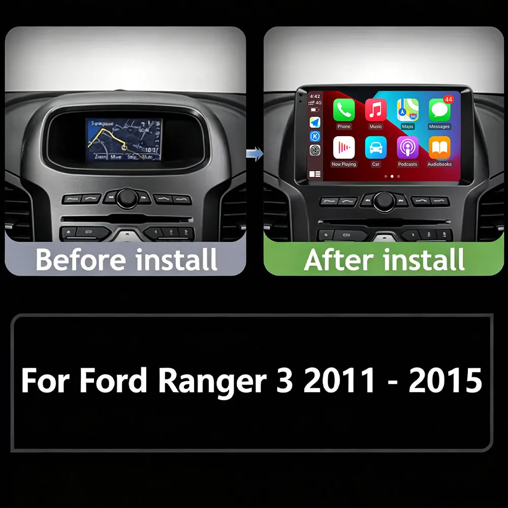 Car Radio For Ford Ranger 3 2011 - 2015 Wireless Carplay Android 16 Auto Multimedia GPS autoradio 4G bluetooth speaker DSP