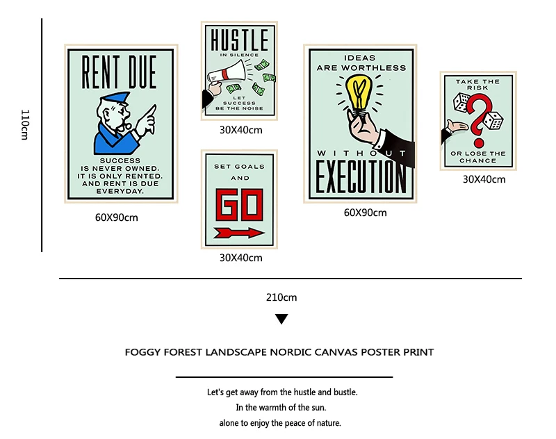 فن الشارع الجرافيتي لوحة قماشية ، أليك احتكار ، اقتباس مضحك أعمال فنية جدارية ، ديكور فني ، ملصق حرير ، G286