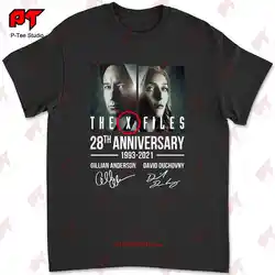 The X Files 28Th Anniversary Character Signatures T Shirt Mulder And Scully LX6U