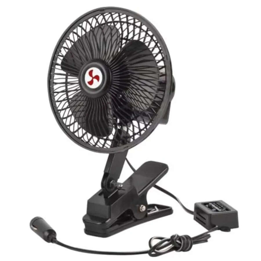 

12V Oscillating Car Fan, 6" Car Truck RV Clip Fan, Portable Car Cooling Fans Mounted in Vehicle interior, Car Cigarette Lighter