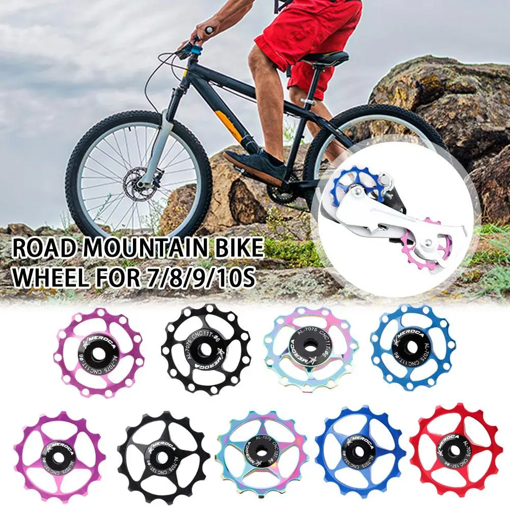 Bicycle Wheel Chain Rear Derailleur Ceramic Sealed MTB Roller Accessories Mountain Bike 13T Pulleys Bearings Guide 11T V9W8