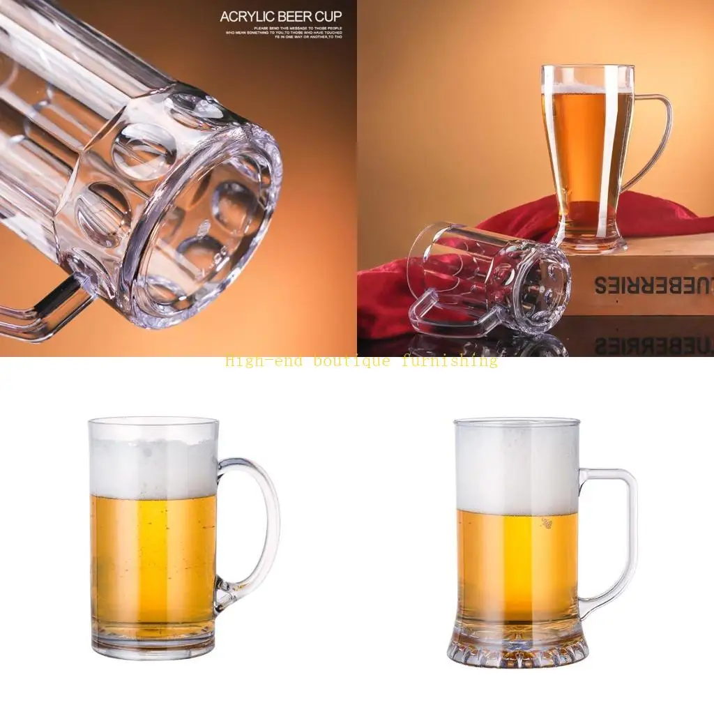 

L9NB Unbreakable Acrylic Beer Mug Shatterproof Beer Glasses Club Bar Party Cold Drink Juice Cup Reusable Drinking Water Cups