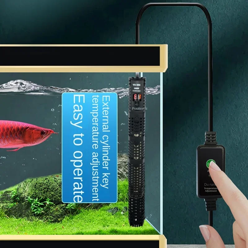 220V Aquarium Submersible Heater Fish Tank LCD Display Digital Adjustable Water Heating Rod Constant Temperature Control 500W