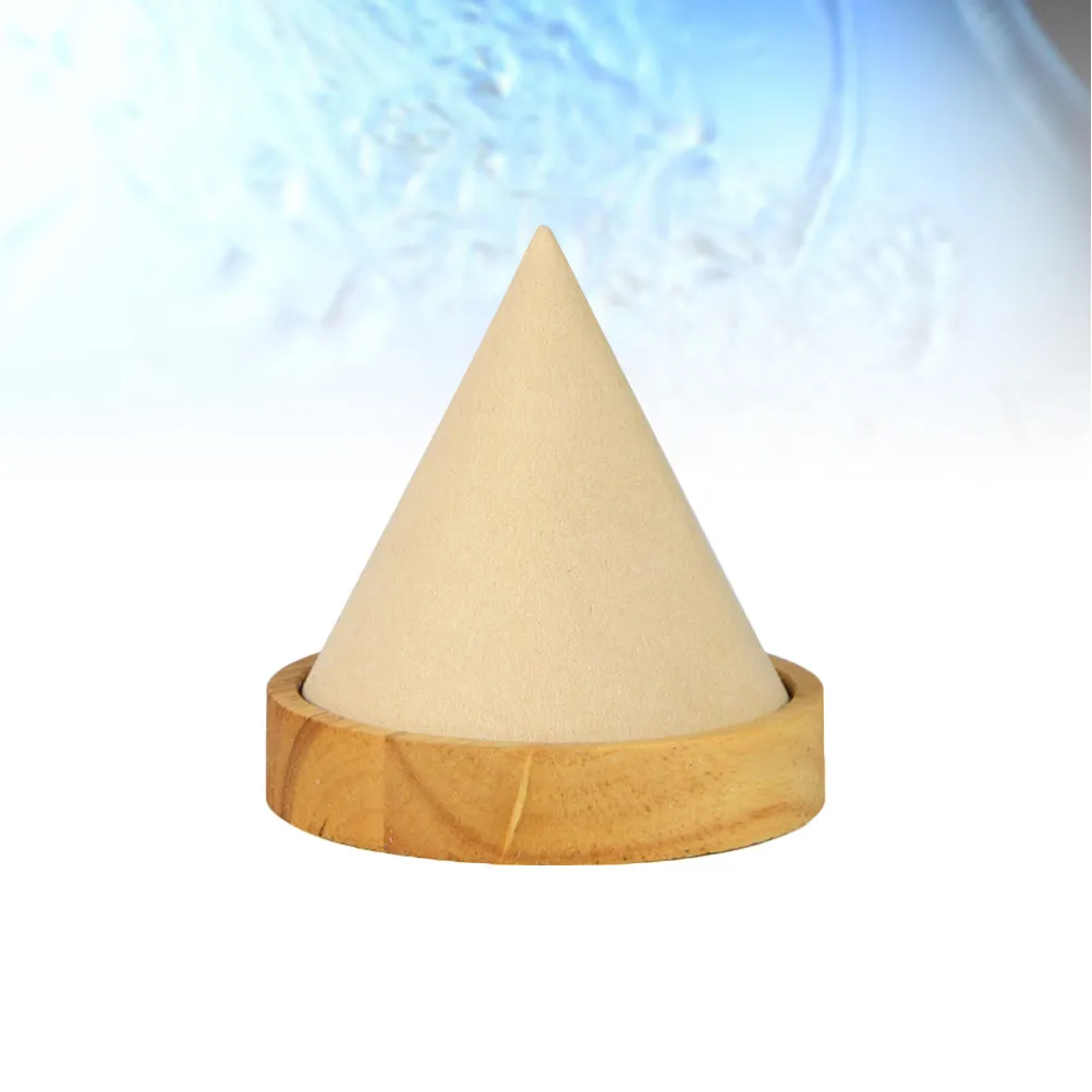 

Wooden Jewelry Organizer Solid Wood Cone Shape Necklace Holder White Jewelry Storage Rack Decorative Display for Home Bathroom