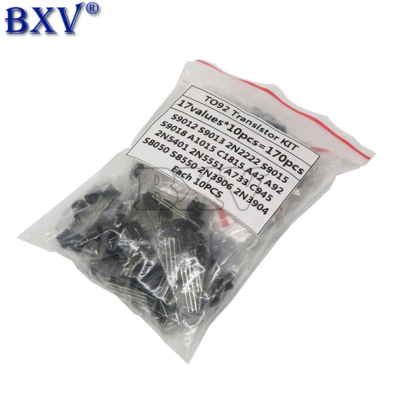 Transistor Assorted Kit S9012 S9013 S9015 S9018 A1015 C1815 A42 A92 2N2222 2N5401 2N5551 A733 C945 S8050 S8550 2N3906 2N3904