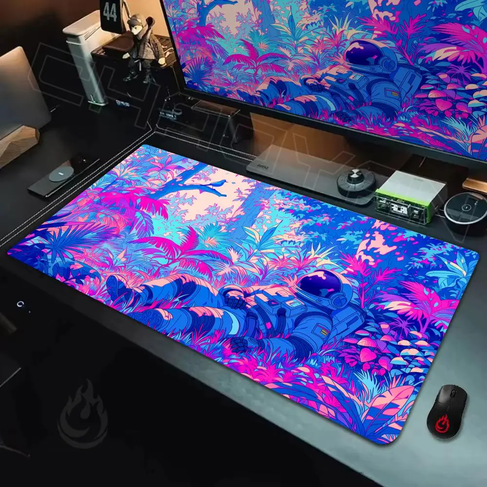 Digital art astronaut pattern Mouse Pad Desk Mat Non-Slip Durable office mouse mat gaming mats with Stitched Edge HD printing