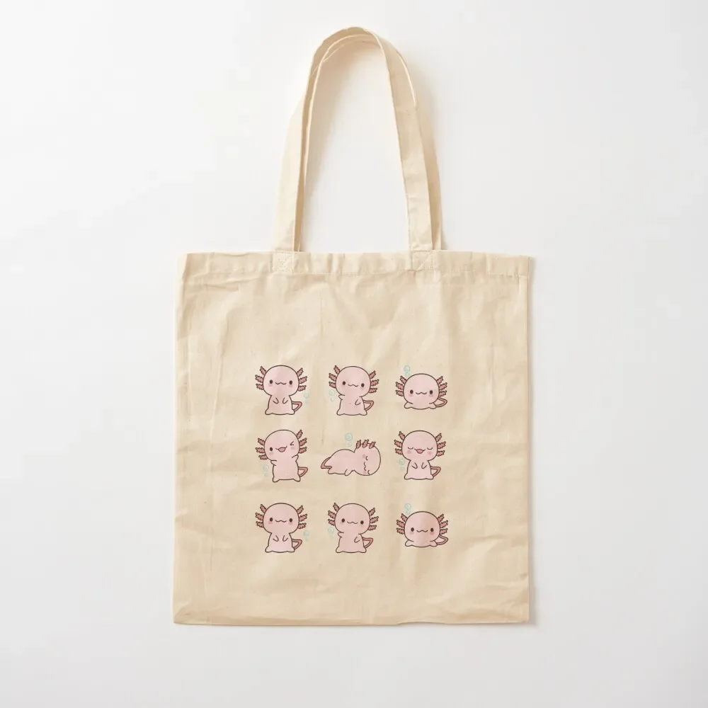 

Cute Axolotl, set Tote Bag cloth bag woman tote bag men's great Handbags