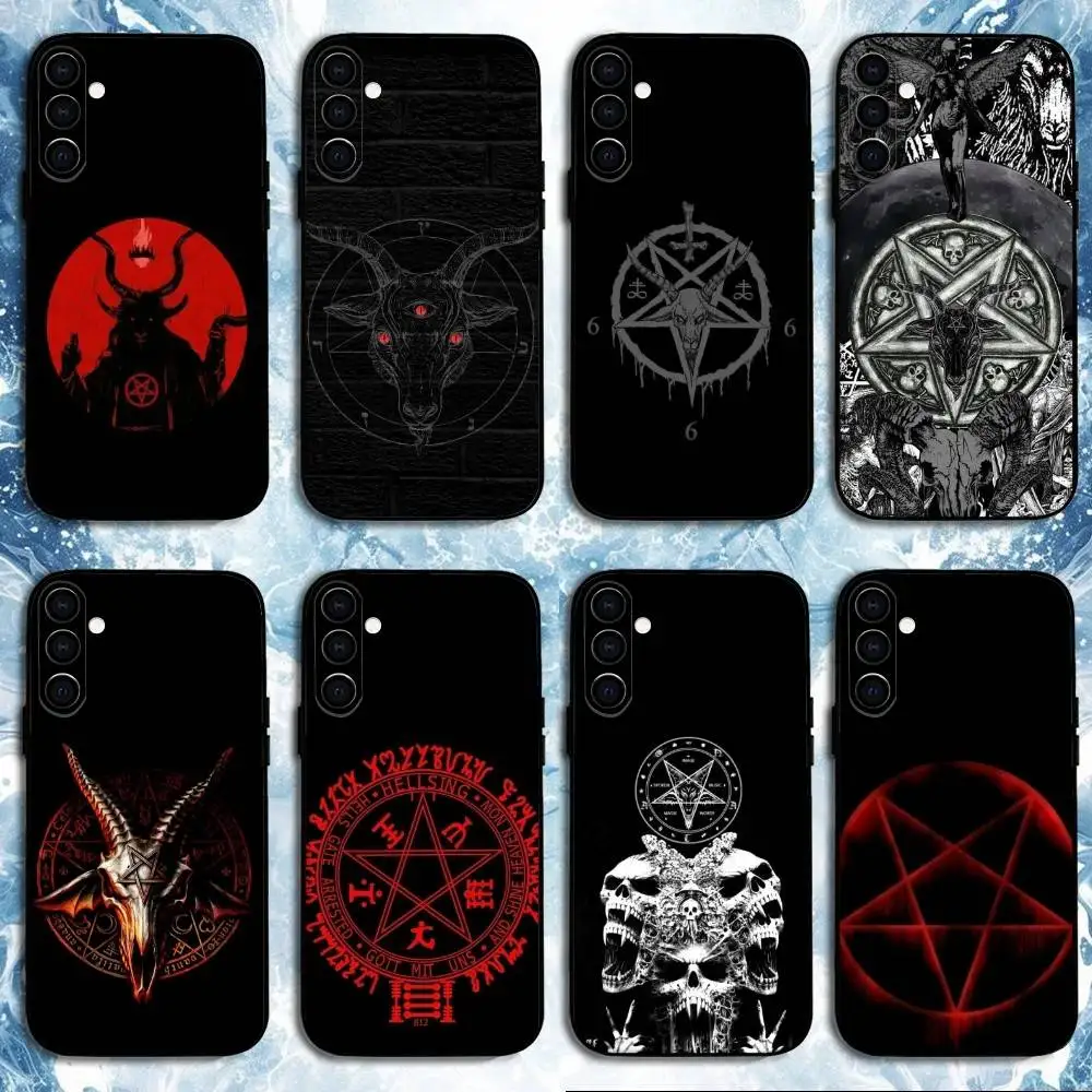 

Satanic Pentagram 666 Phone Case For Samsung Galaxy A73,A72,A71,A70,A53,A52,A51,Others Soft Black Shell