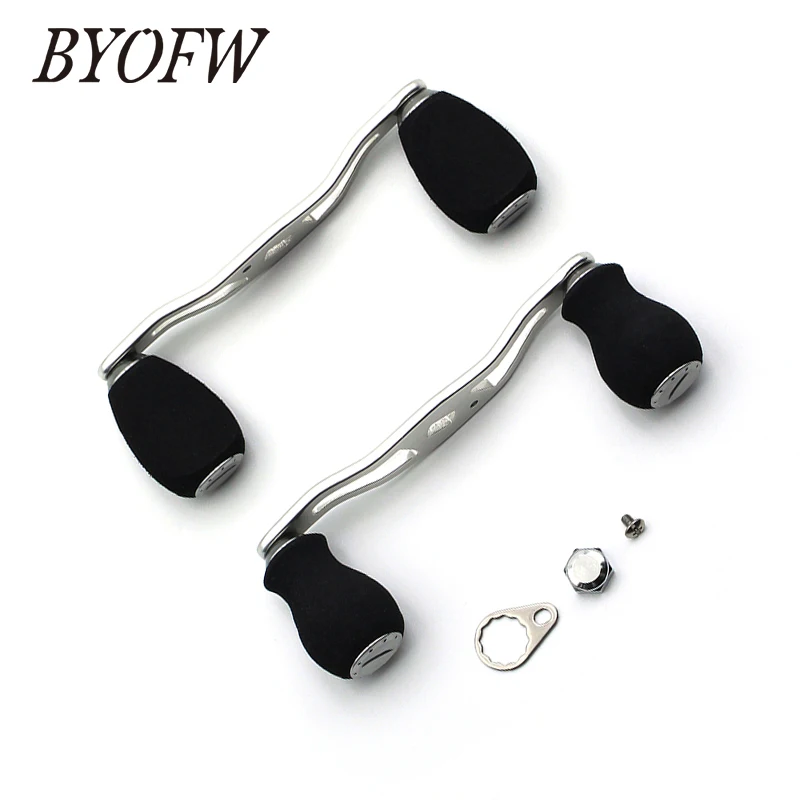 BYOFW 95mm Black EVA Knobs Bait Casting Fishing Reel Handle Aluminum Alloy Rocker For Abu Garcia Daiwa DIY Replacement Tool