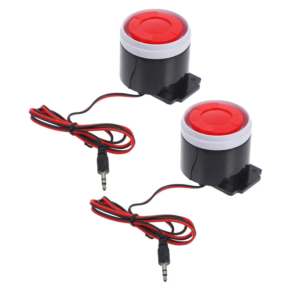 2 шт. мини проводная сирена сигнализации громкий звук домашняя безопасность офис противоугонная сигнализация пластиковый зуммер охранный зуммер