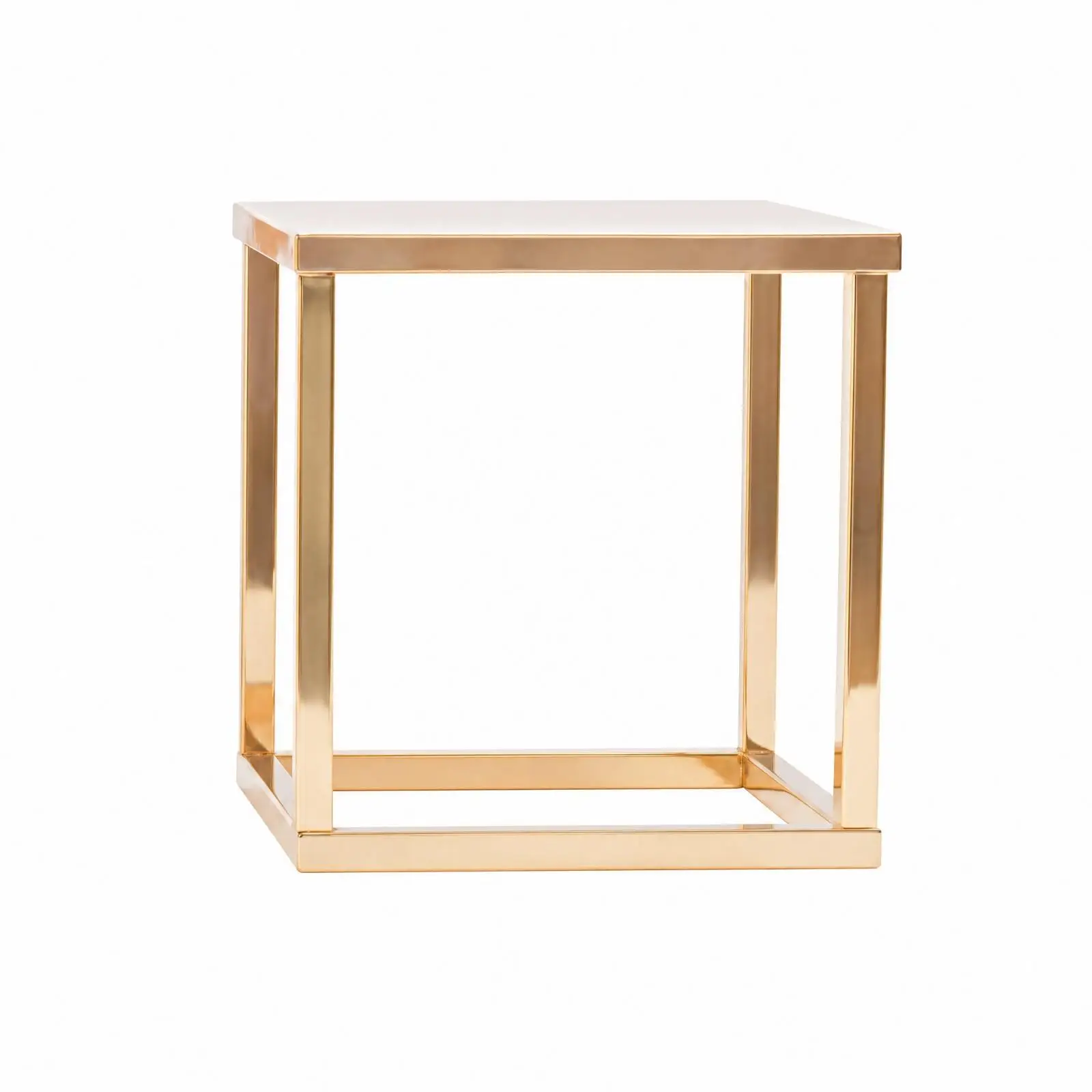 Open Frame Gold Cake Stand for Wedding Celebration Metal Pastry Riser Display