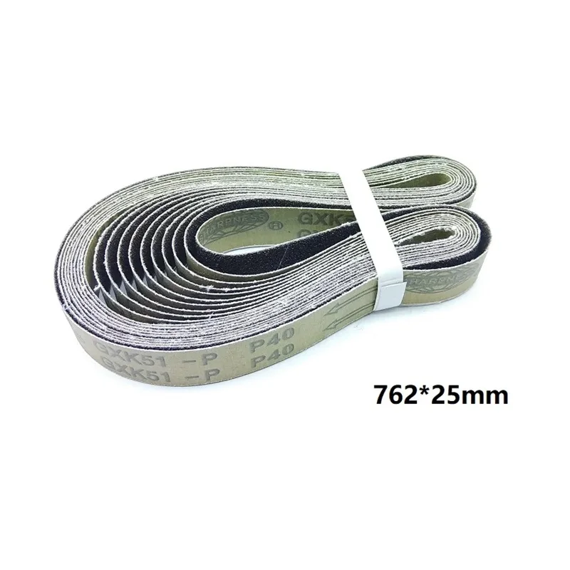 10 miếng 25*762mm Nhôm Ôxít Nhám Nhám Thắt Lưng Gỗ Mềm Mài Kim Loại Đánh Bóng