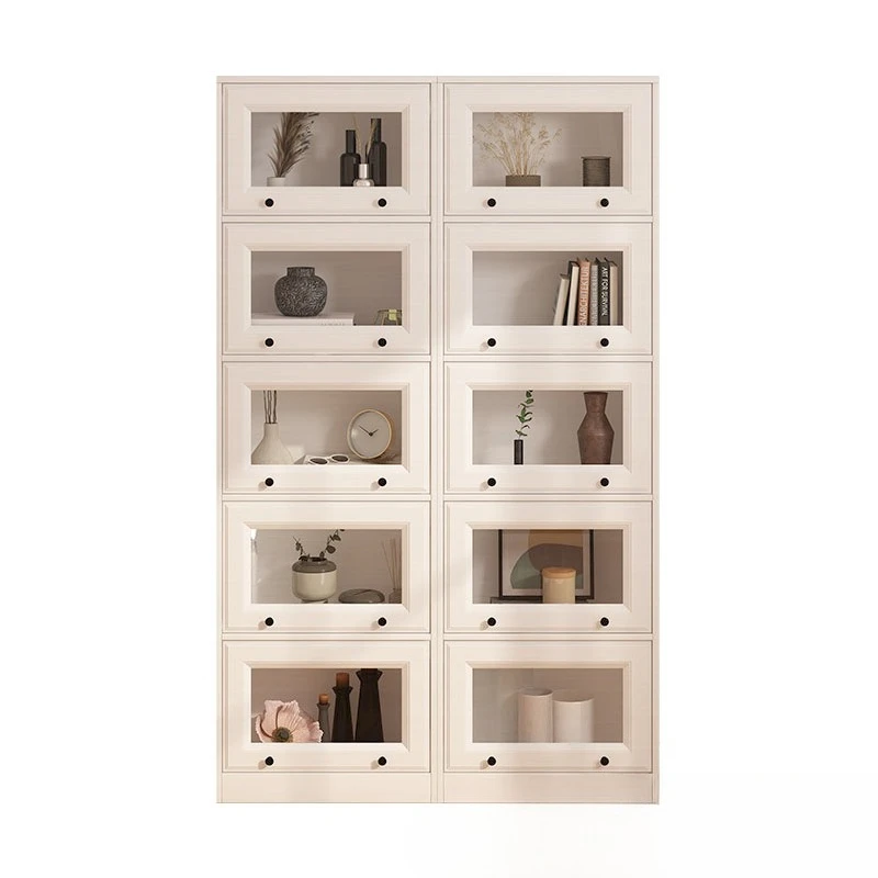 

Solid wood, floor-to-ceiling, bookcase, household, with glass, dustproof, simple, modern, storage