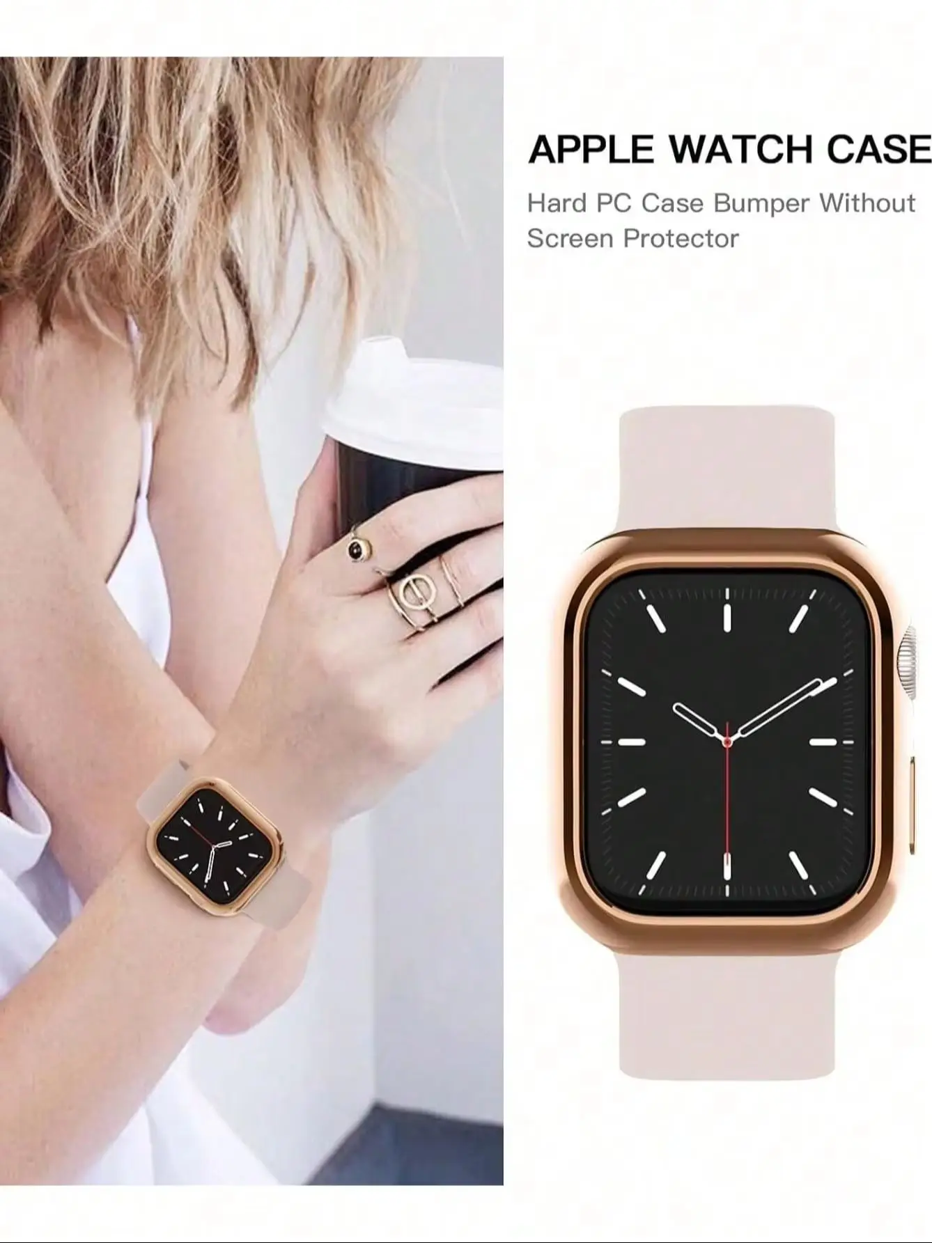 Plating watch Case for Apple Watch 40/41/42/44/45/46mm，Hard PC perforated scratch-resistant protective case，for Series11 10 9876
