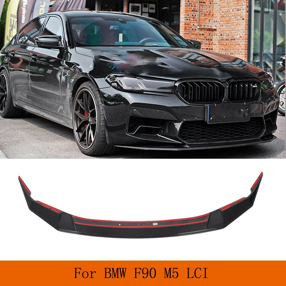 Carbon Fiber Front Bumper Lip Spoiler Splitters For BMW 5 Series F90 M5 LCI Competition 2021- 2023 Car Front Racing Spoiler