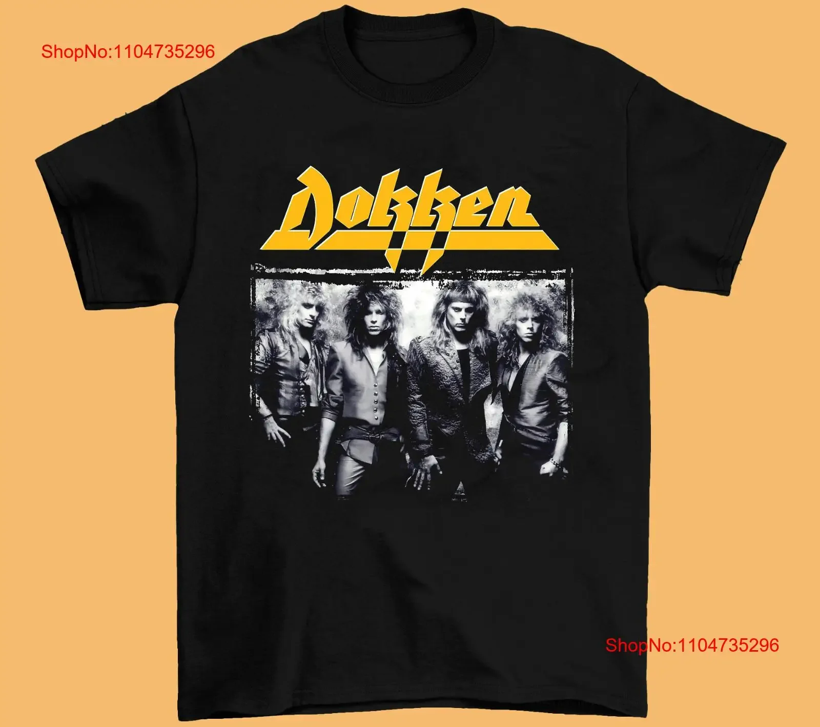 Dokken Band 90s Divertida Camiseta de algodón negro vintage Lavado Cómodo Suave Ligeramente Unisex Ropa de diseñador versátil Casual