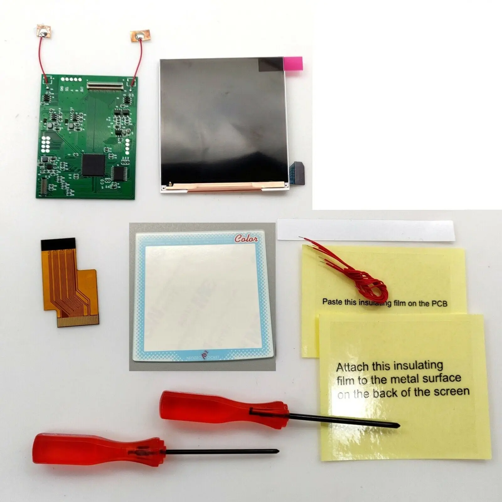 Menú OSD, retroiluminación IPS, Kit de pantalla LCD de píxeles Retro para consola delgada NEOGEO Pocket Color NGPC