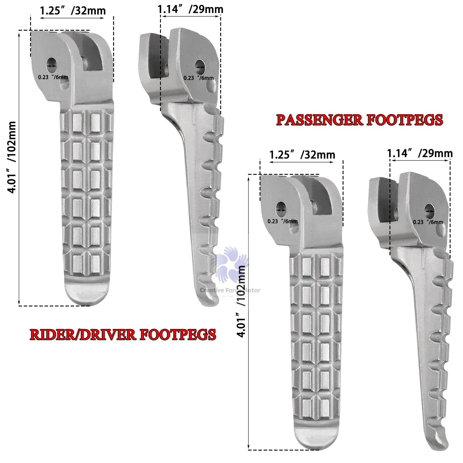 Rider Passenger Footrest motorcycle Highway Front Rear Foot Pegs For Ducati 1100 SuperSport 950 S Scrambler Icon Hypermotard 796 - view 5