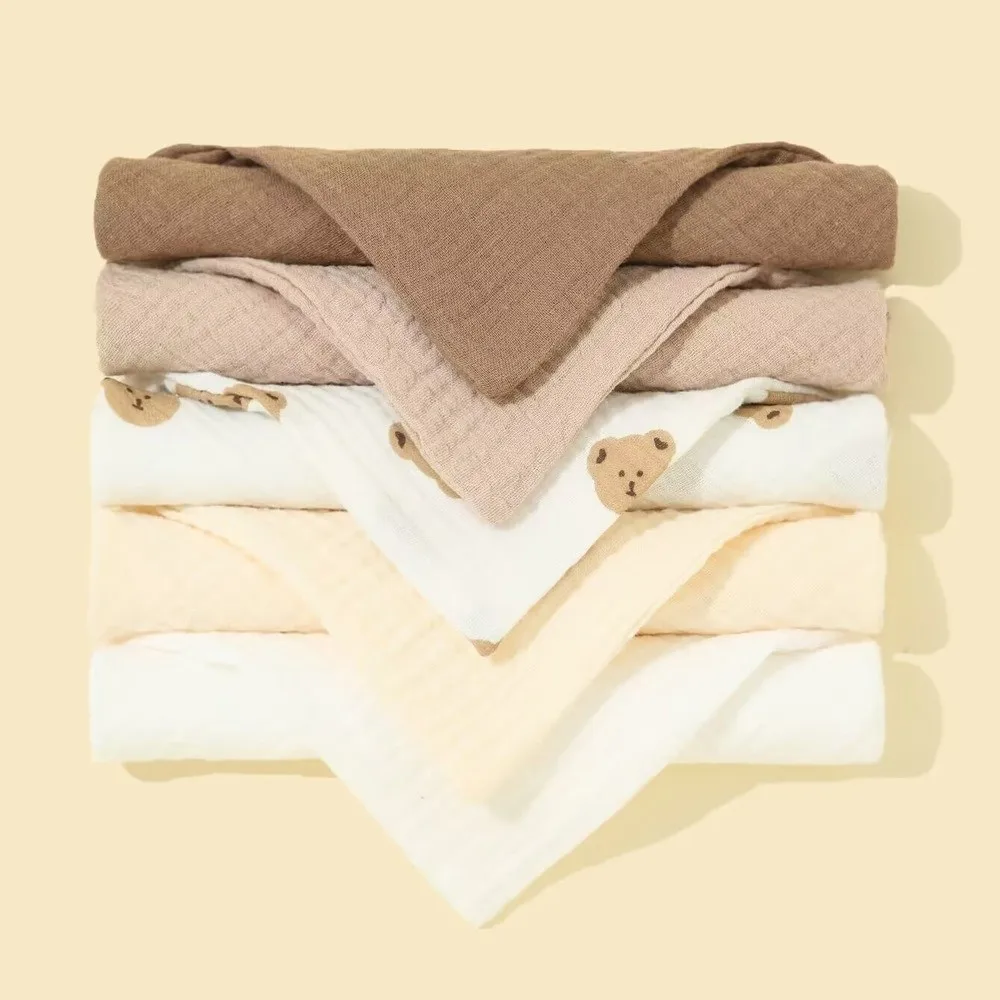 

Мягкие, приятные для кожи детские слюнявчики из высокоабсорбирующего хлопка для новорожденных, однотонные, на кнопках, для отрыжки и кормления младенцев