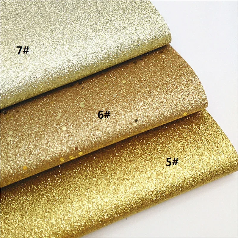 Various Gold Shimmer Glitter Leather Sheets Glitter Faux Fabric For Bows Earrings DIY Glitter Fabric For Handmade 21x29cm W247