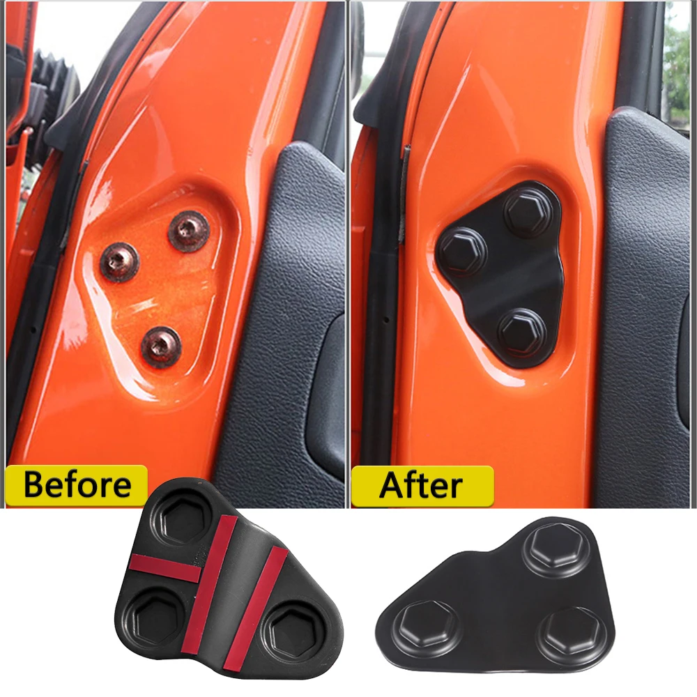 8-Pack Door Screw Protector Cover Trim Door Lock Catch Decoration Cover for 2018-2024 Jeep Wrangler JL JT 4XE Car Accessories