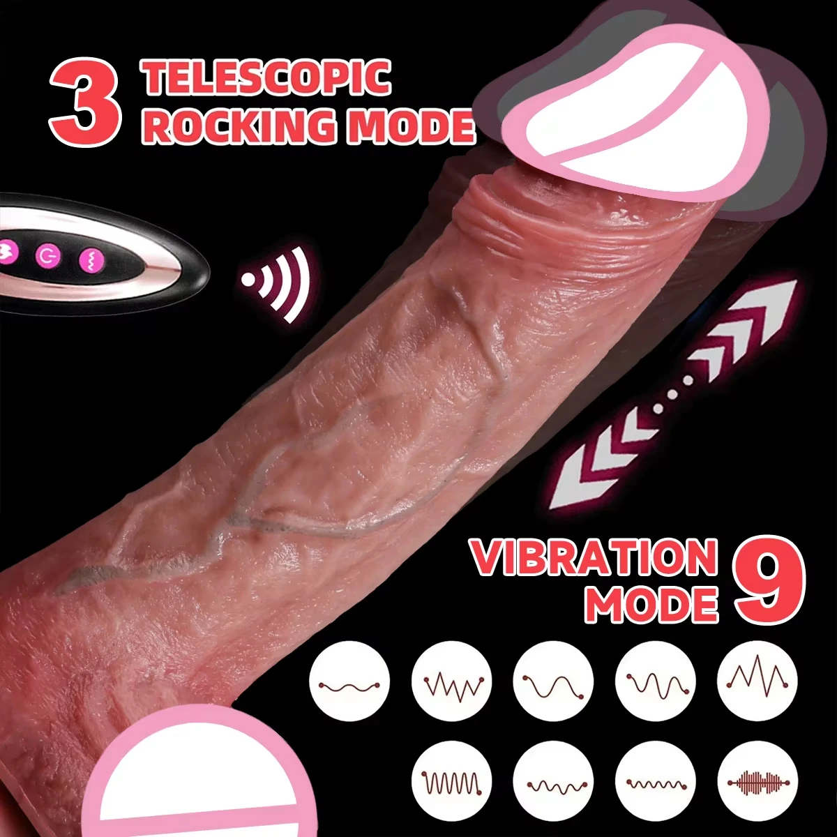 Dildo Vibrator Telescopic electric penis Thrust big cock Huge silicone bick Female Sex toy masturbator The best gift for a lover - view 3