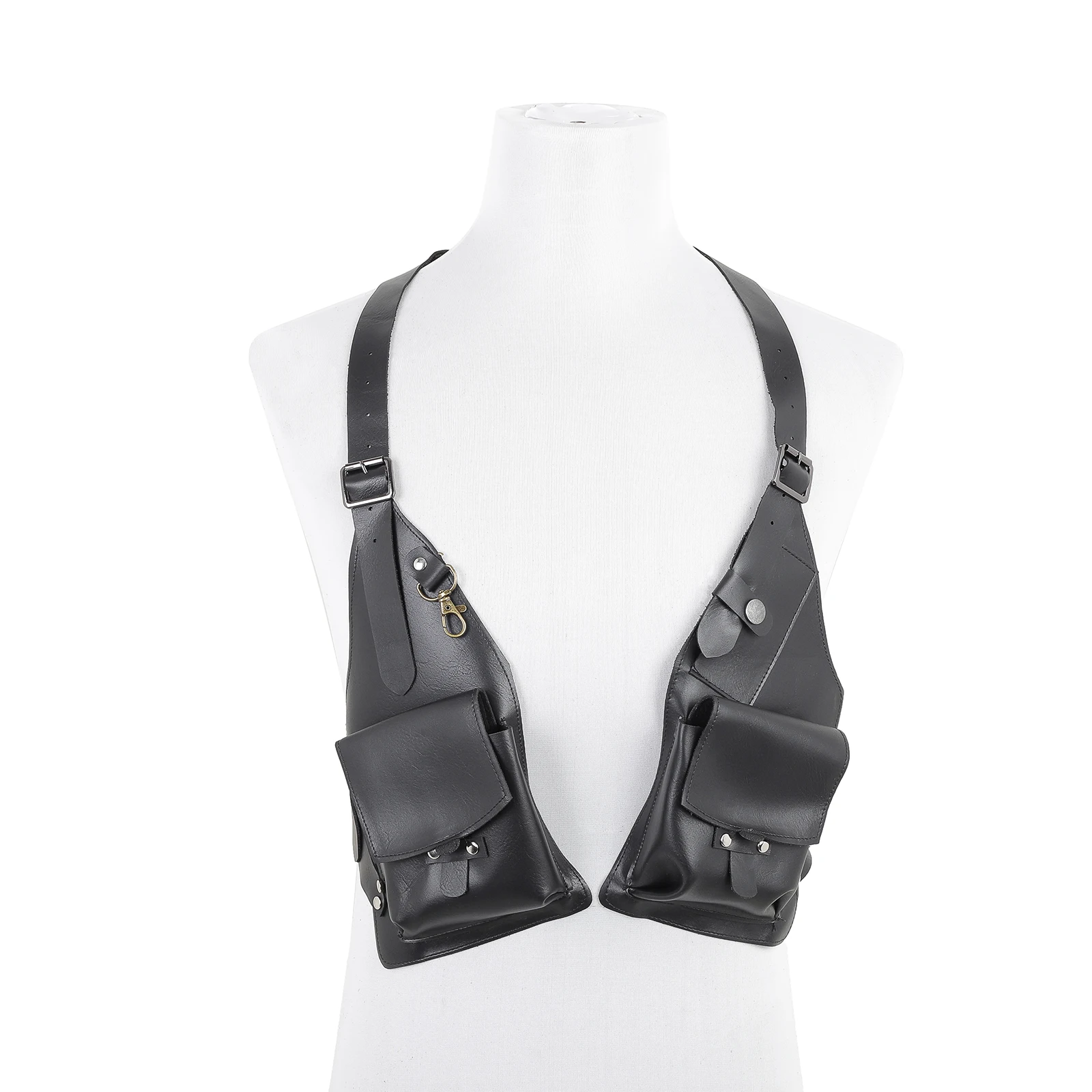 

Men Anti Underarm Shoulder Bag Adjustable PU Leather Strap Wallet Bag Outdoor Phone Bag for Halloween Cosplay