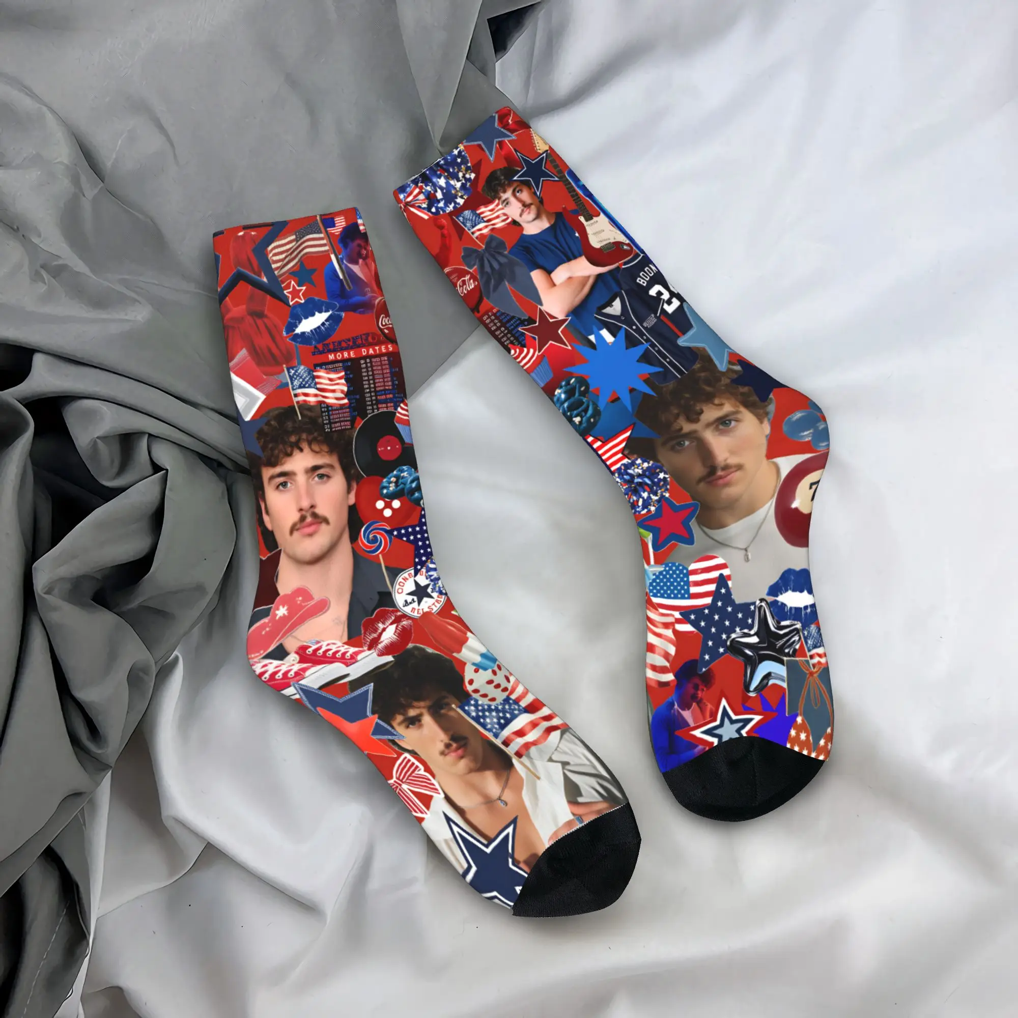 

Носки Benson Boone American Singer Socks, противоскользящие носки, мужские мягкие носки для велоспорта, осенние носки с забавным рисунком