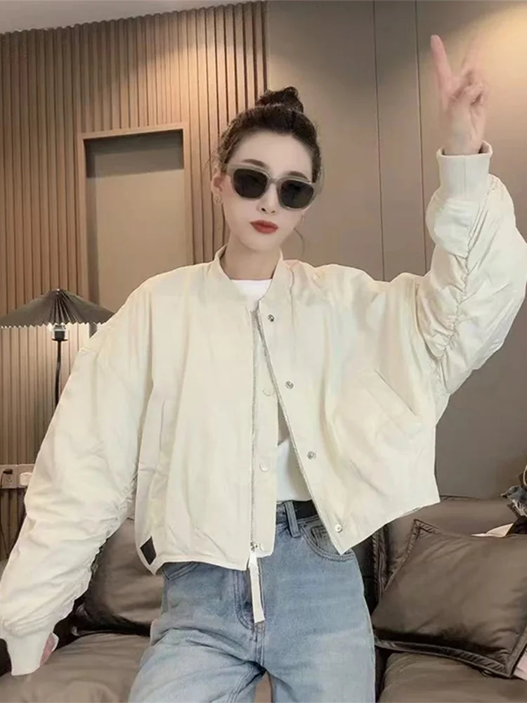 

Женская повседневная куртка-бомбер свободного кроя на молнии, новинка весна-осень, цветной вариант