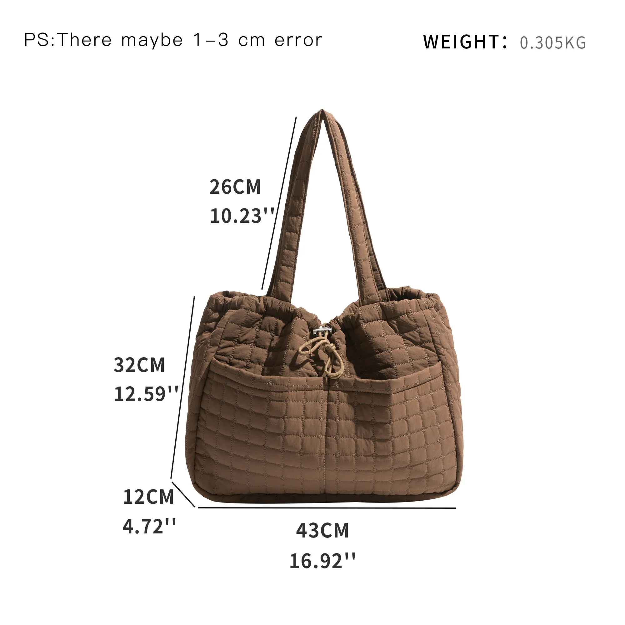 MABULA Big Tote Puffer Bag for Women Square Solid Quilted Work Laptop Handbag Casual Unisex Cotton Padded Shoulder Purse