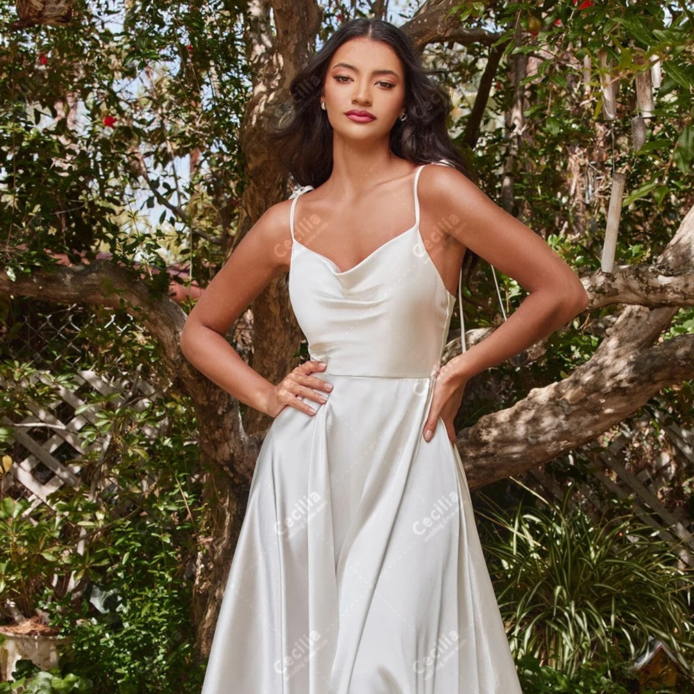 Simple Wedding Dresses Satin Bridal Gowns Elegant Floor Length Robes For Formal Party Charming Vestidos De Novia Customized 2025