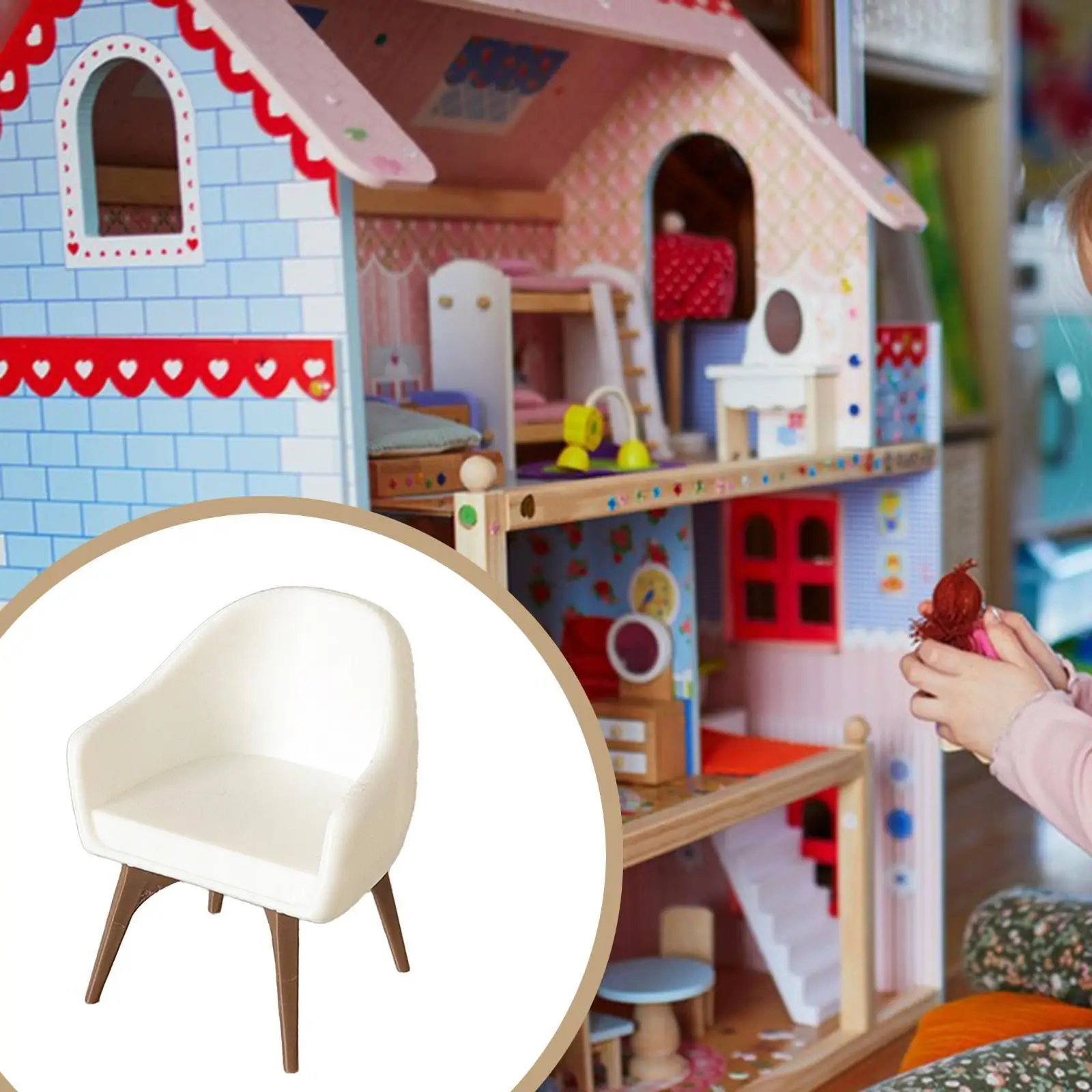 Modelo de silla para casa de muñecas, mini sillón, paisaje de Diorama, muebles en miniatura, modelo de silla con respaldo alto para accesorios de mesa de arena