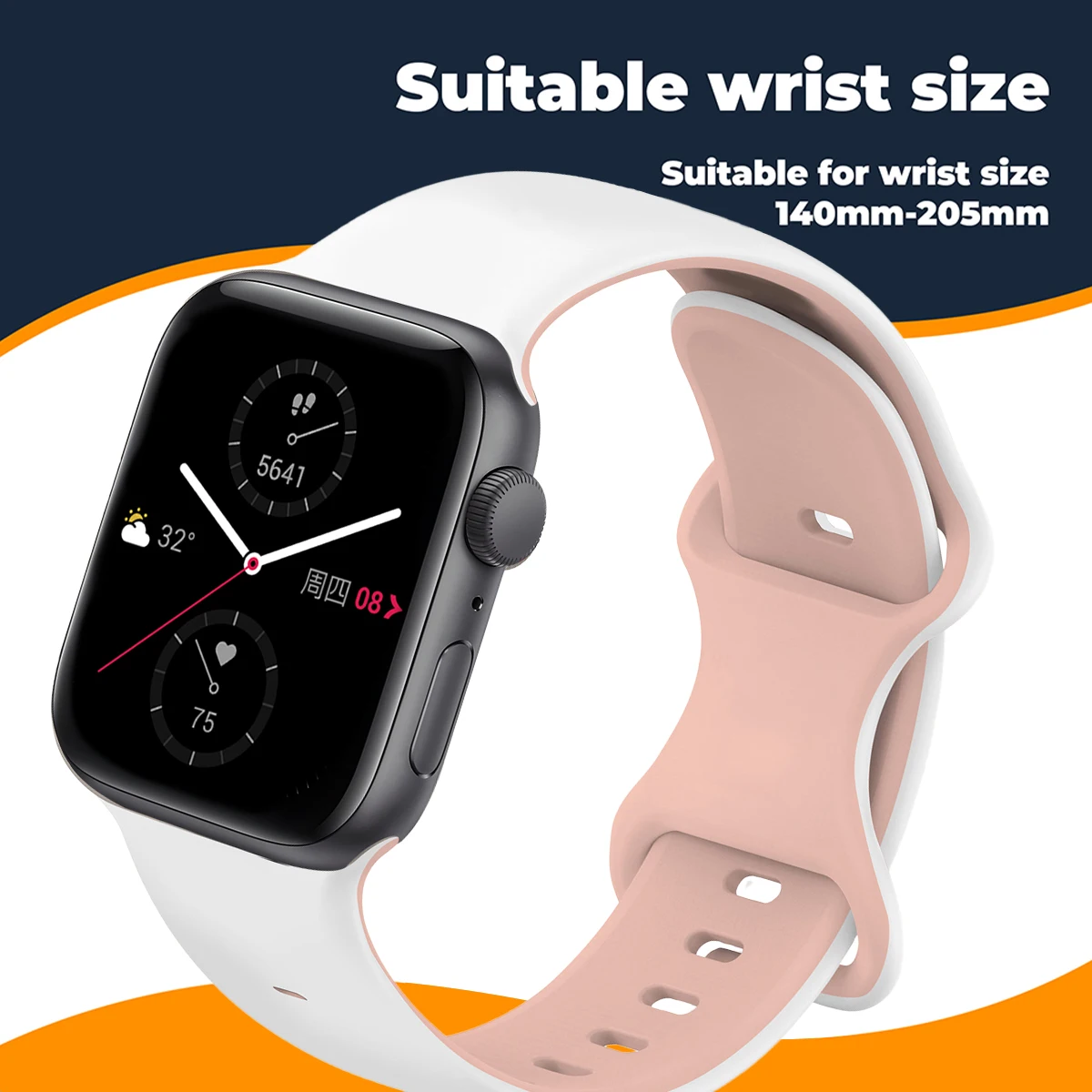 Two Tone Silicone Strap for Apple Watch Band 49mm 46mm 42mm 45mm 41mm 44mm 40mm Bracelet Iwatch Series Ultra 2 10 9 8 7 6 SE 5 4